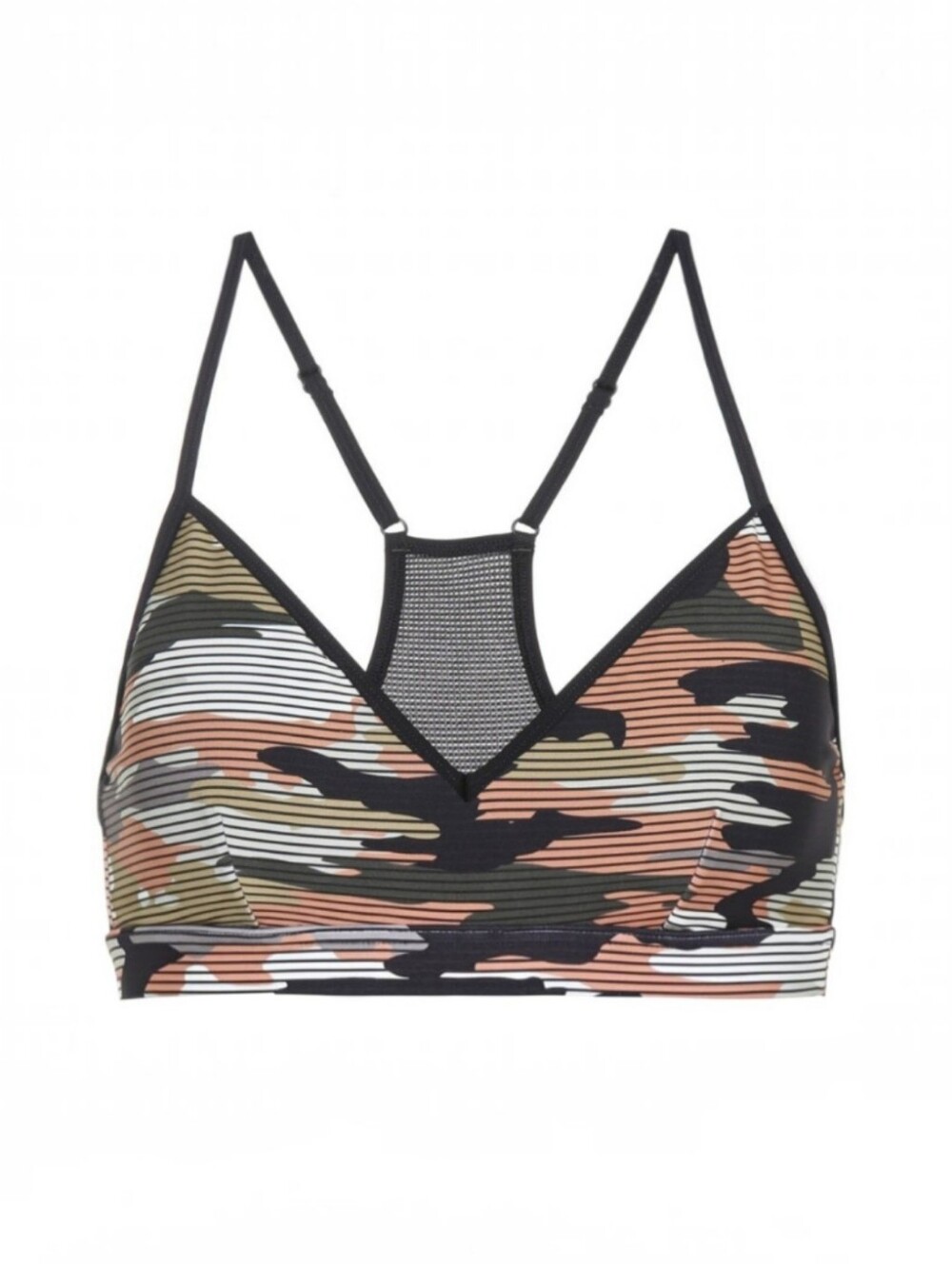 The Upside Andie Printed Stretch Jersey and Mesh Sports Bra Khaki Camo Size XS